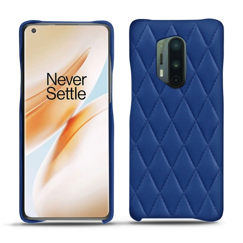 Conchas de cuero para su OnePlus 8 ProBleu océan - Couture ( Nappa - Pantone #15458a) 