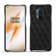 Coque cuir OnePlus 8 Pro - Negre poudro - Couture