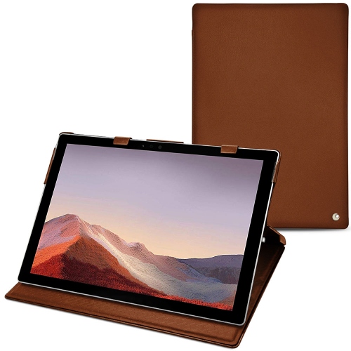 Capa em pele Microsoft Surface Pro 7Marron ( Nappa - Pantone #8B4720 ) 