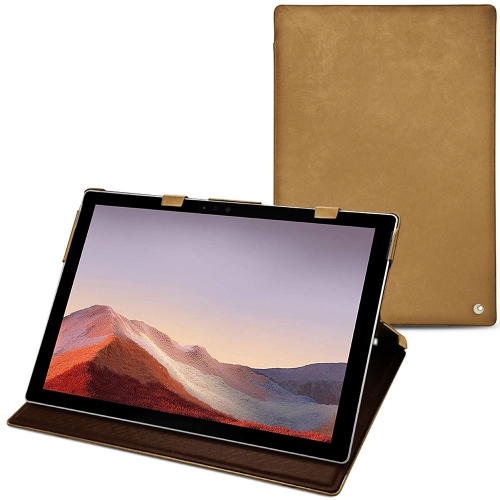硬质真皮保护套 MMicrosoft Surface Pro 7Sable vintage ( Pantone #9b7340 ) 