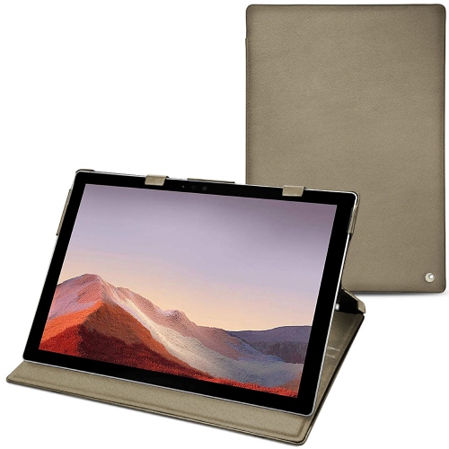 Microsoft Surface Pro 7 leather caseDarboun sabla ( Pantone #BCB1A1 )