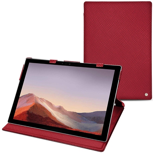 Microsoft Surface Pro 7 leather caseRouge passion ( Pantone #a6192e ) 