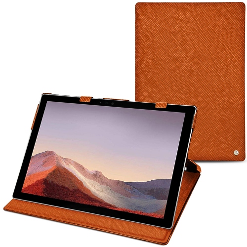 Microsoft Surface Pro 7 leather caseOrange vibrant ( Pantone #e36b39 ) 