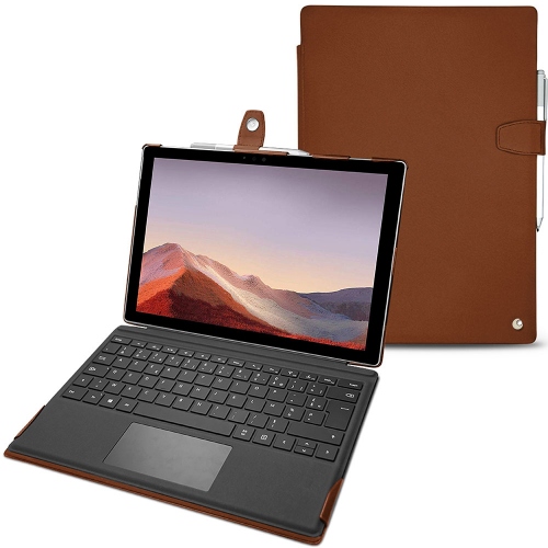硬质真皮保护套 Microsoft Surface Pro 7Marron ( Nappa - Pantone #8B4720 ) 