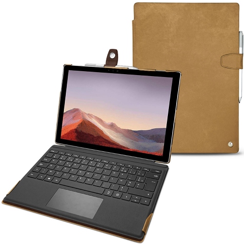 가죽 커버 Microsoft Surface Pro 7Sable vintage ( Pantone #9b7340 ) 