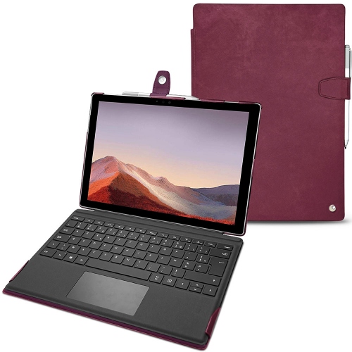 Housse cuir Microsoft Surface Pro 7Prune vintage ( Pantone #612434 ) 