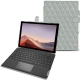 Housse cuir Microsoft Surface Pro 7 - Gris - Couture ( Nappa - Pantone W428C ) 