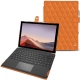 Housse cuir Microsoft Surface Pro 7 - Orange - Couture ( Nappa - Pantone 1495U ) 