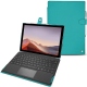 Microsoft Surface Pro 7 leather case - Bleu fluo