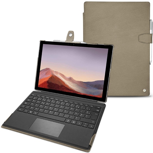 Microsoft Surface Pro 7 leather caseDarboun sabla ( Pantone #BCB1A1 )