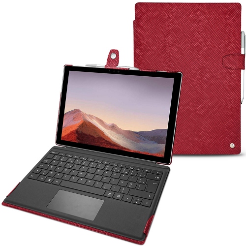 Lederschutzhülle Microsoft Surface Pro 7Rouge passion ( Pantone #a6192e ) 