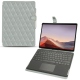 Housse cuir Microsoft Surface Pro X - Gris - Couture ( Nappa - Pantone W428C ) 