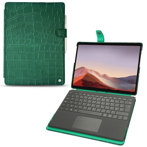 Capa em pele Microsoft Surface Pro XCrocodile pino ( Pantone #173F35 ) 
