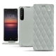 Housse cuir Sony Xperia 1 II - Gris - Couture ( Nappa - Pantone W428C ) 