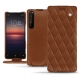 Housse cuir Sony Xperia 1 II - Marron - Couture ( Nappa - Pantone 1615C ) 