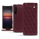 Funda de piel Sony Xperia 1 II - Lie de vin - Couture ( Pantone 5115C ) 
