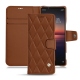 Sony Xperia 1 II leather case - Marron - Couture ( Nappa - Pantone 1615C ) 