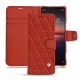 Sony Xperia 1 II leather case - Papaye - Couture ( Pantone 180C ) 