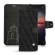 Housse cuir Sony Xperia 1 II - Negre poudro - Couture