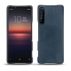 レザーケース Sony Xperia 1 II - Jean vintage ( Roughtcut - Pantone 285U  ) 