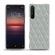 Sony Xperia 1 II leather cover - Gris - Couture ( Nappa - Pantone W428C ) 
