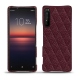 Lederschutzhülle Sony Xperia 1 II - Lie de vin - Couture ( Pantone 5115C ) 