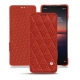 Sony Xperia 1 II leather case - Papaye - Couture ( Pantone 180C ) 