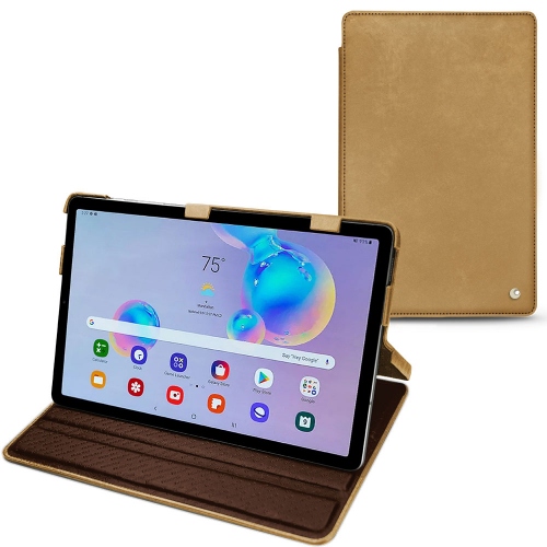 Housse cuir pour Samsung Galaxy Tab S6 LiteSable vintage ( Pantone #9b7340 ) 