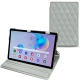 Capa em pele Samsung Galaxy Tab S6 Lite - Gris - Couture ( Nappa - Pantone W428C ) 