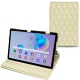Housse cuir Samsung Galaxy Tab S6 Lite - Ivoire - Couture ( Sleek P C12 - White ) 