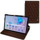 Housse cuir Samsung Galaxy Tab S6 Lite - Châtaigne - Couture ( Pantone 476C ) 
