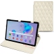 Housse cuir Samsung Galaxy Tab S6 Lite - Blanc escumo - Couture