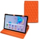 Housse cuir Samsung Galaxy Tab S6 Lite - Orange fluo - Couture