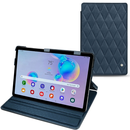 Estojo em pele para Samsung Galaxy Tab S6 LiteJean vintage - Couture ( Pantone #2f414f  ) 