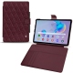 Housse cuir Samsung Galaxy Tab S6 Lite - Lie de vin - Couture ( Pantone 5115C ) 