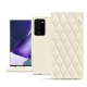 Housse cuir Samsung Galaxy Note20 Ultra - Blanc - Couture ( Bologna - White ) 