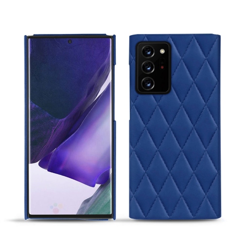 Choose the Noreve leather shells for your Galaxy Note20 Ultra.Bleu océan - Couture ( Nappa - Pantone #15458a) 
