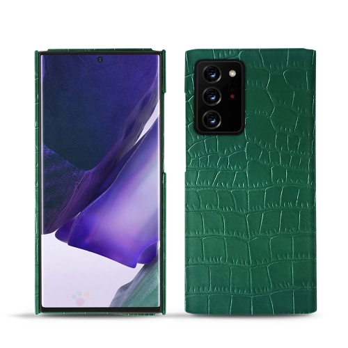 Choisissez les coques cuir Noreve pour votre Galaxy Note20 Ultra.Crocodile pino ( Pantone #173F35 ) 