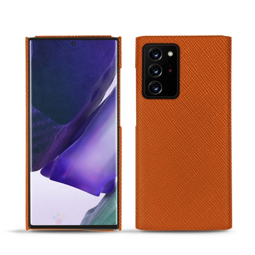 Galaxy Note20 UltraにはNoreveのレザーシェルを選びましょう。Orange vibrant ( Pantone #e36b39 ) 
