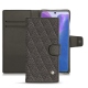 가죽 커버 Samsung Galaxy Note20 - Anthracite - Couture ( Pantone 424C ) 