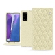 Lederschutzhülle Samsung Galaxy Note20 - Ivoire - Couture ( Sleek P C12 - White ) 