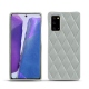 Coque cuir Samsung Galaxy Note20 - Gris - Couture ( Nappa - Pantone W428C ) 