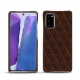 Samsung Galaxy Note20 leather cover - Châtaigne - Couture ( Pantone 476C ) 
