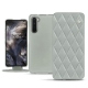 OnePlus Nord leather case - Gris - Couture ( Nappa - Pantone W428C ) 