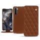 Custodia in pelle OnePlus Nord - Marron - Couture ( Nappa - Pantone 1615C ) 