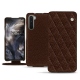 OnePlus Nord leather case - Châtaigne - Couture ( Pantone 476C ) 