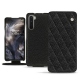 OnePlus Nord leather case - Ebène - Couture ( Sleek P C12 - Black ) 