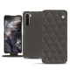 レザーケース OnePlus Nord - Anthracite - Couture ( Pantone 424C ) 