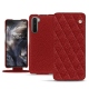 レザーケース OnePlus Nord - Tomate - Couture ( Pantone 187C ) 