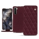 OnePlus Nord leather case - Lie de vin - Couture ( Pantone 5115C ) 